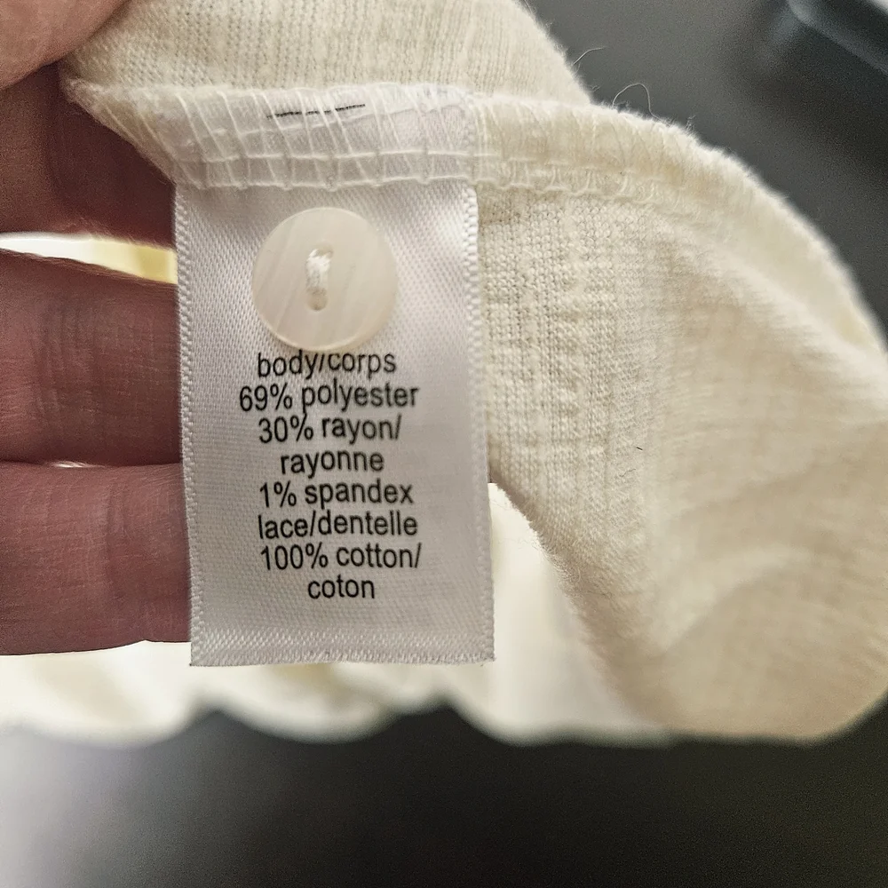 Maurice's Women's Ivory sleeveless Tank Top Size M Lace Detail V-Neck - Picture 5 of 6